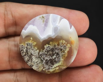 Scenic Garden Moss Agate Cabochon, Agate Orbicular