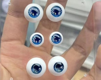 One Pair Realistic Doll Eyes Resin Eyes,Safety Eyes BJD Eyes for 1/3 1/4 1/6 1/8 BJD Doll or Art Doll, 10mm 12mm 14mm 16mm 18mm Eyes
