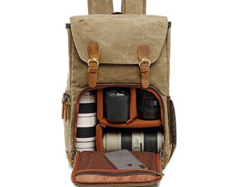 leather backpack camera bag
