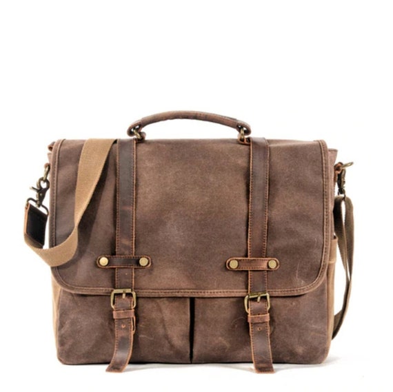 mens waxed canvas bag