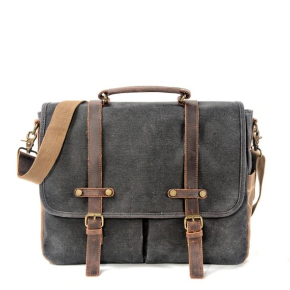 waxed leather messenger bag