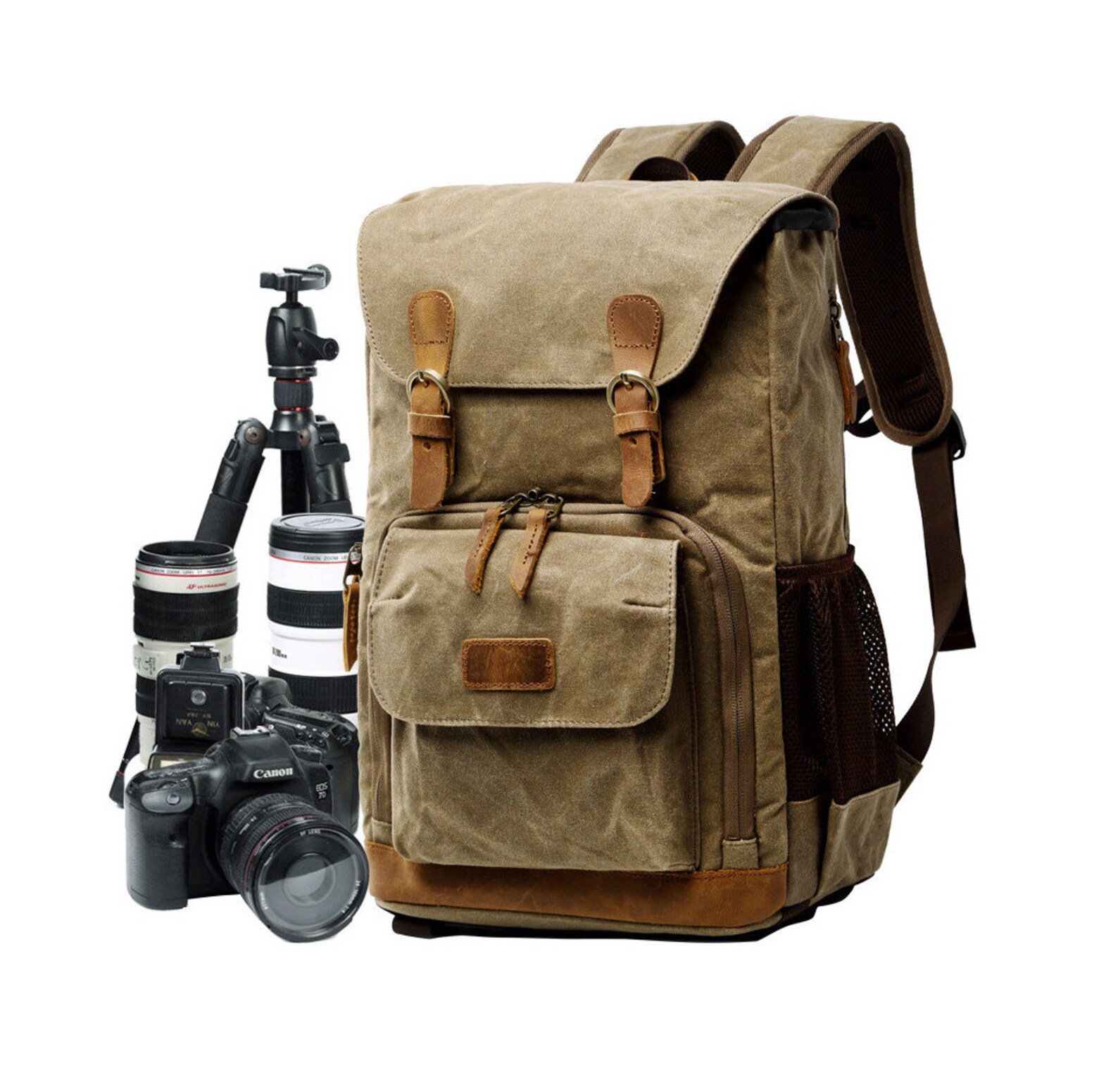 Mens Leather Backpack Camera Bag Camera Backpack Laptop Etsy