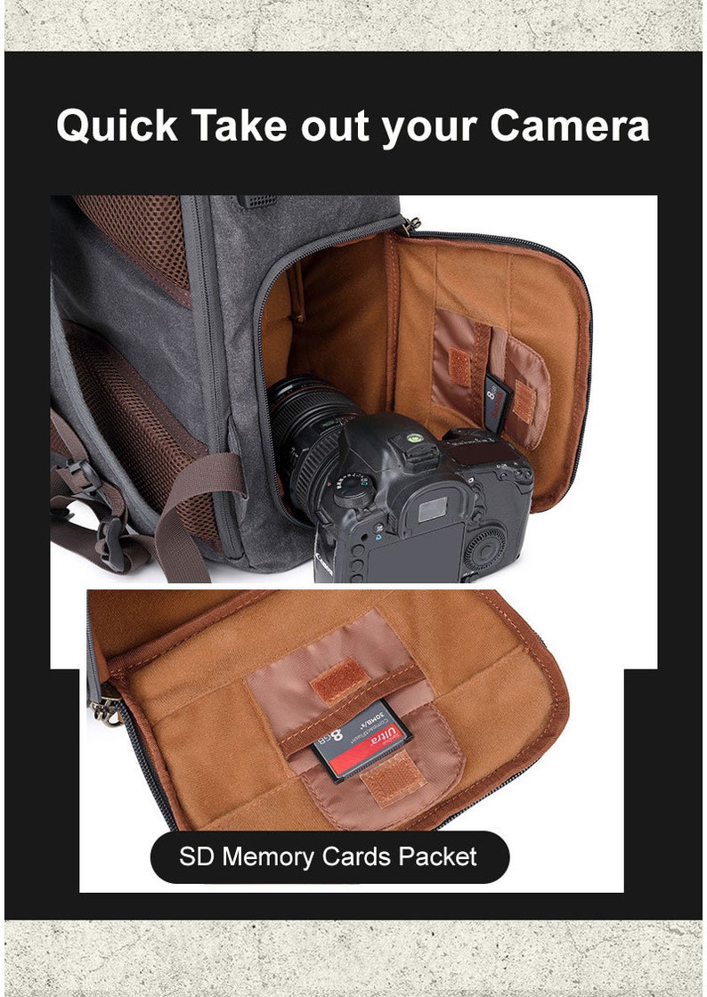 Waterproof Camera Backpack Camera Bag Professional DSLR Etsy