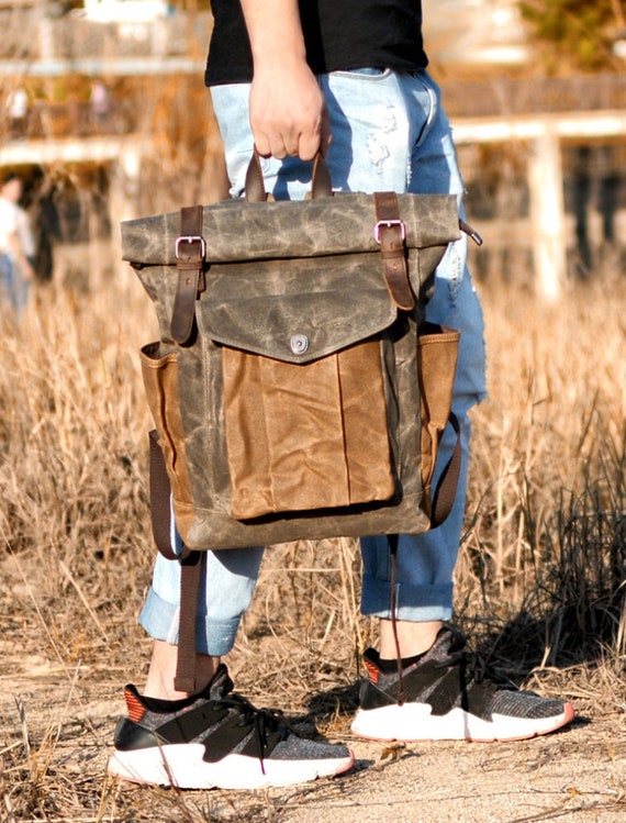 Mens Leather Backpack Man Leather 