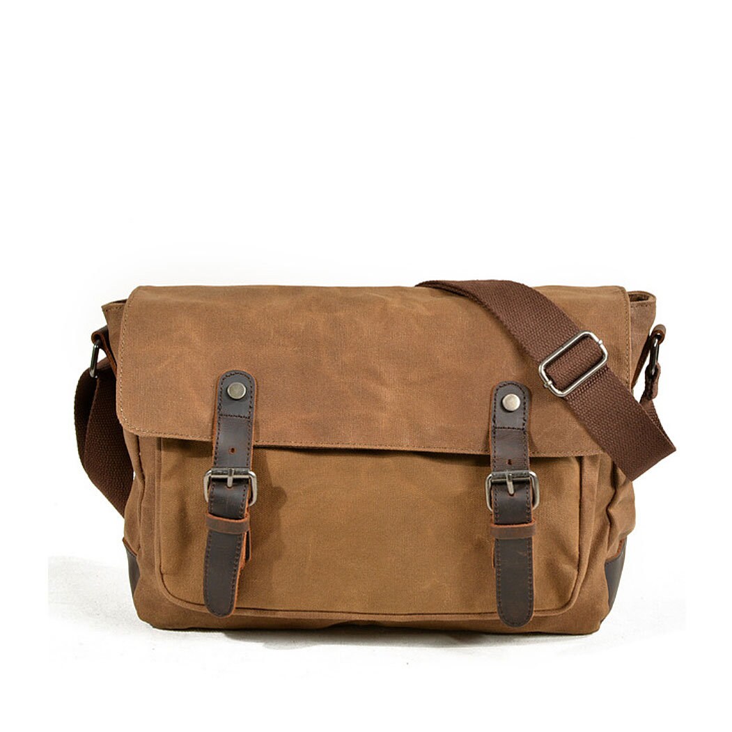 Waxed Canvas Leather Messenger Bag/cross Body Bag/mens Laptop Etsy
