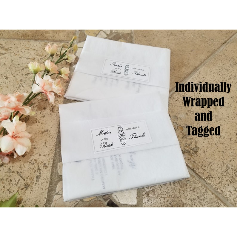 Printed Wedding Hankies-Gift for Grandfather Wedding Handkerchief Grandpa of the Bride Gift