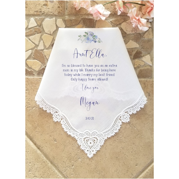 Aunt of the Bride Wedding Gift Wedding Handkerchief Wedding