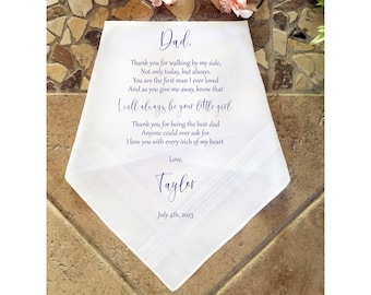 Father of the Bride handkerchief from the Bride, wedding handkerchief from daughter,printed, Father of bride gift from bride,dad gift