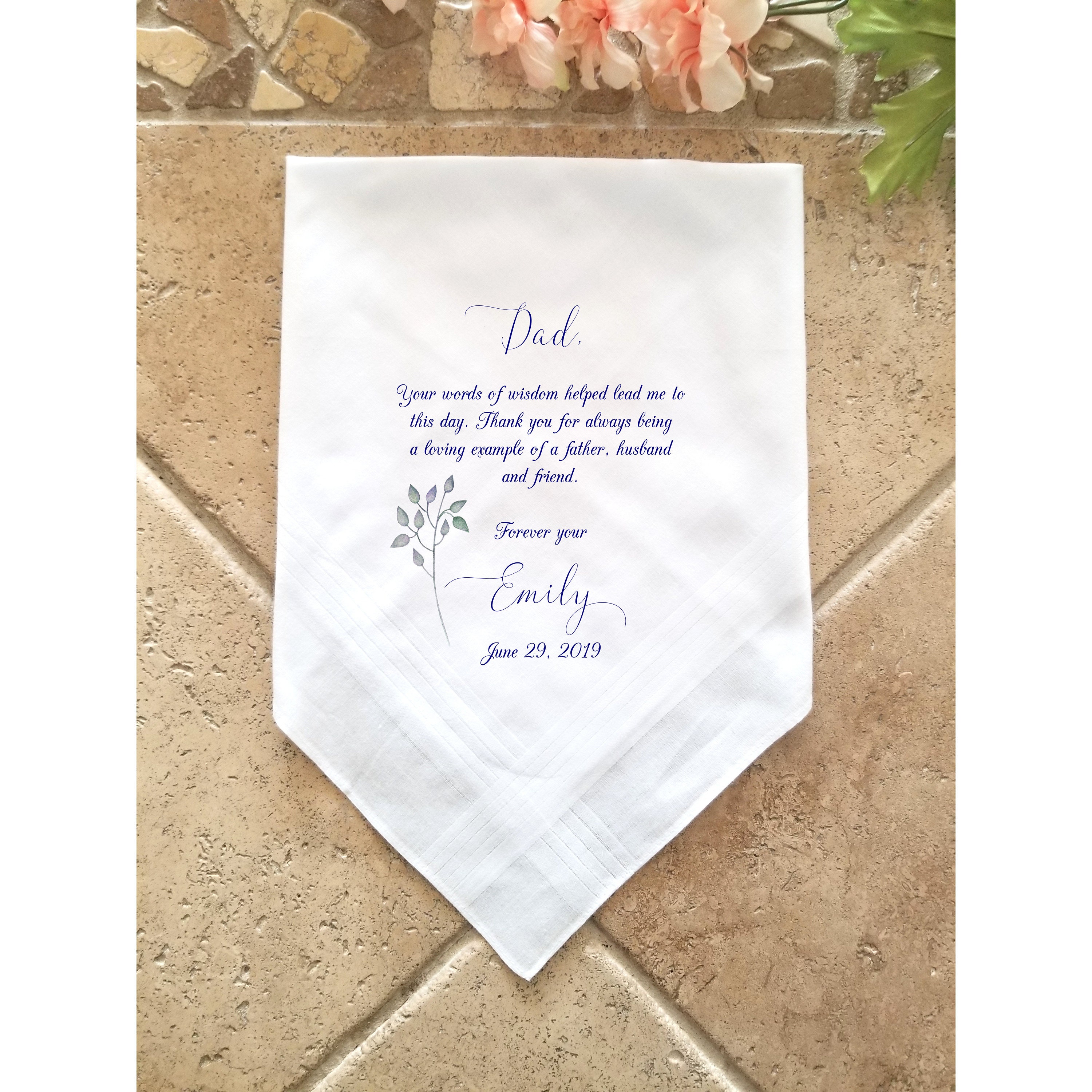 wedding handkerchief for dad