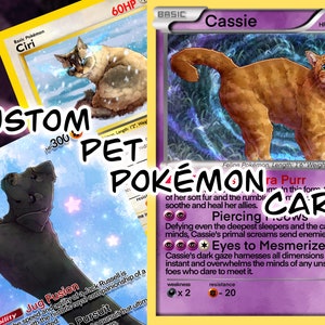 Custom Pet Pokémon Cards Personalized and Hand Drawn Pets as a Pokemon image 1