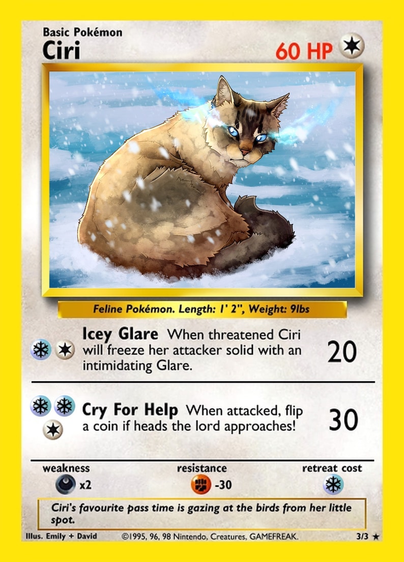 Custom Pet Pokémon Cards Personalized and Hand Drawn Pets as a Pokemon image 9