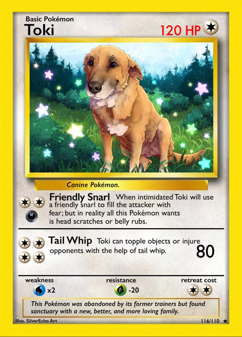 Custom Pet Pokémon Cards Personalized and Hand Drawn Pets as a Pokemon image 5