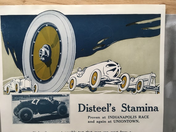 1923 DISTEEL Wheels vintage reproduction poster print AD 1920/'s 20/'s art