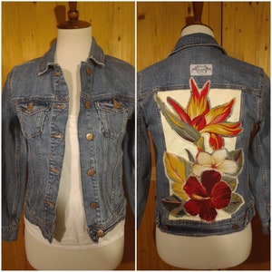 Hawaiian Print Denim Jackets - Etsy