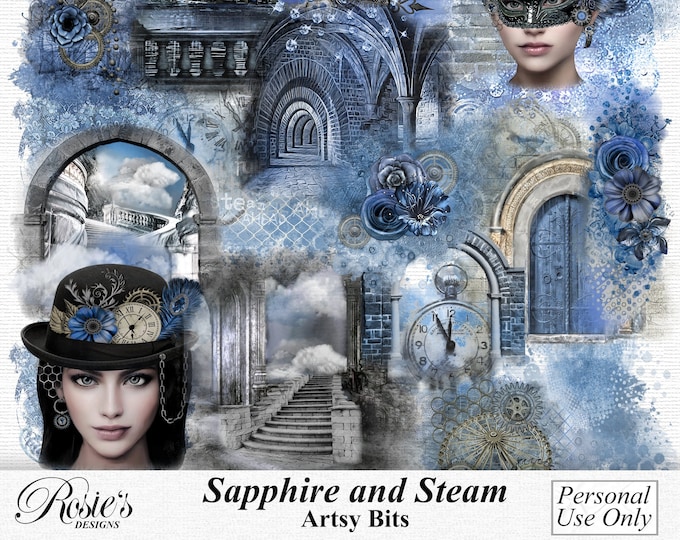 Sapphire and Steam Artsy Bits Personal Use
