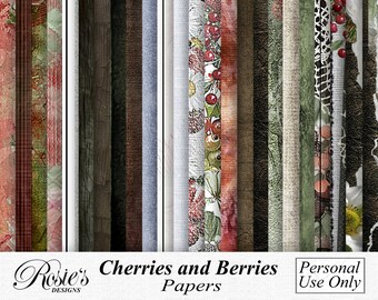 Cherries and Berries Papers  Personal Use