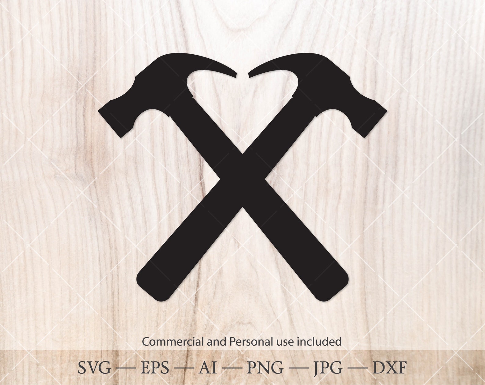 Crossed Hammers SVG Tools SVG. Repair Tools Svg Carpenter Etsy UK