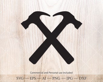 Crossed Hammers SVG, Tools Cut File (Digital Download)