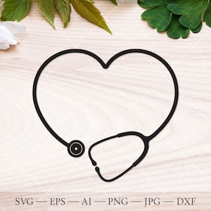 Estetoscópio svg, Estetoscópio de enfermeira svg com coração, Estetoscópio de coração svg. Médico svg, Médico svg, Vida de enfermeira svg, Enfermeira svg para camiseta