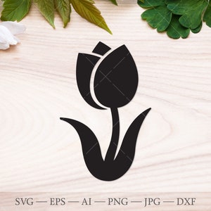 Tulip Flower SVG. Tulip SVG cut file, tulip clipart. Flower outline, flower silhouette, spring flower svg