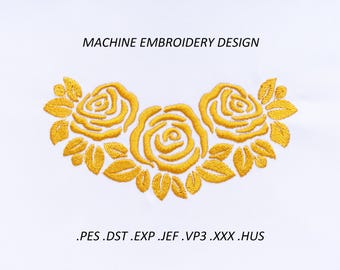 Elegant Rose flowers Machine Embroidery Design. 8 sizes. Roses embroidery pattern