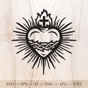 Sacro cuore in formato SVG, Sacro cuore di Gesù in formato SVG, croce SVG. Gesù Cristo SVG, Cristo nostro Salvatore SVG, fede religiosa in formato SVG.