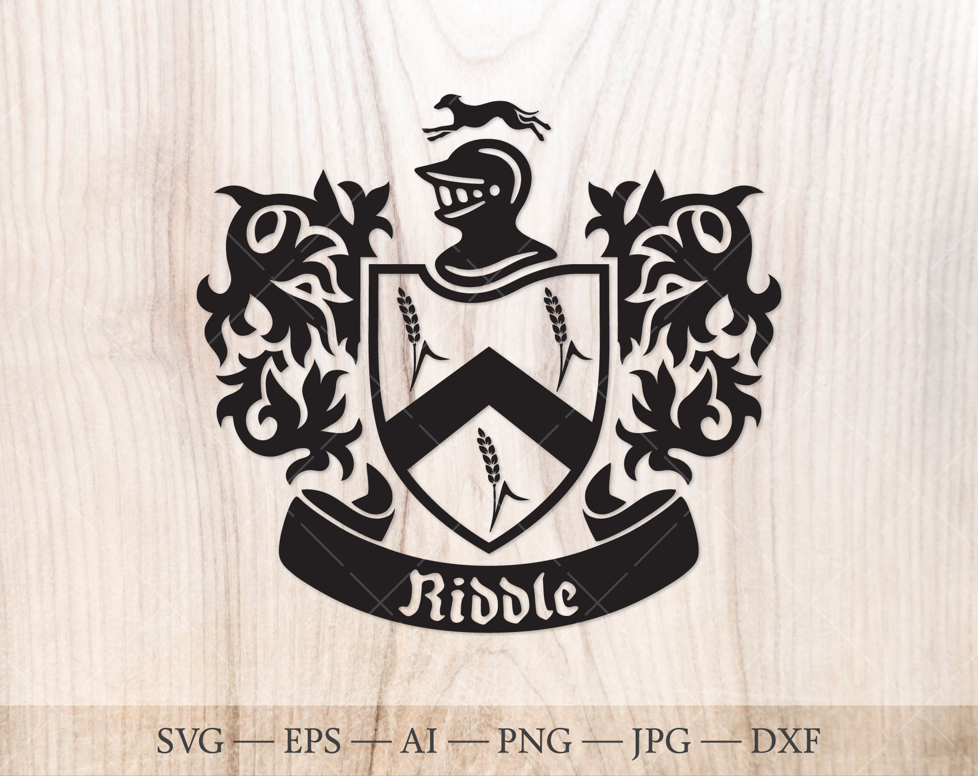 Cresta de la familia Riddle. escudo de armas svg. Escudo Etsy México