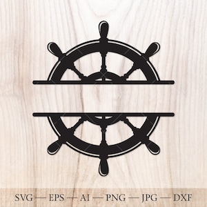 Ship Wheel Svg, Boat Wheel Svg, Nautical Svg. Vector Cut file For  Silhouette, Cricut, Pdf Eps Png Dxf, Stencil, Decal, Pin, Sticker.