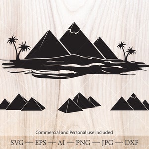 Piramide svg. Silhouette piramide svg clipart. Egitto svg, simbolo piramide egizia tagliato File