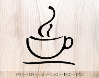 Coffee Cup SVG, Laser Cut File, Mug Clipart (Digital Download)