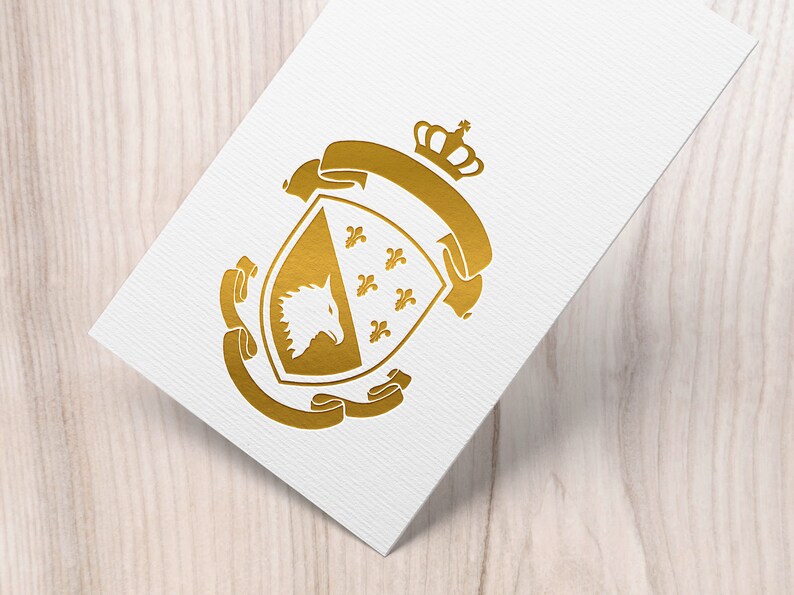 Download Coat of arms svg. Family crest logo. Shield with griffin and | Etsy
