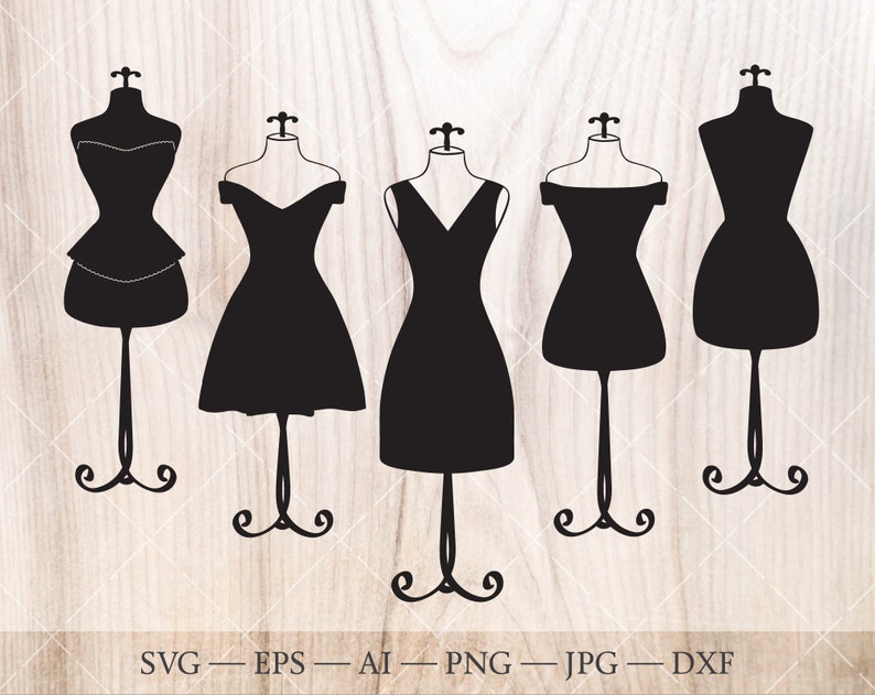Fashion and dress form SVG Set. Mannequin clipart. Svg eps Etsy