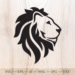 Tête de lion SVG. Fichier de coupe svg lion royal pour Cricut. SVG animal, clipart lion
