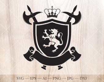 ライオンの盾の SVG セット。紋章、家紋。 - Etsy 日本