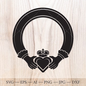 Irish Claddagh ring SVG, Claddagh Crest. Friendship SVG, Love svg, Loyalty svg