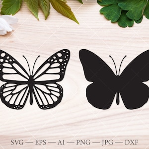 Papillon monarque SVG, SVG de silhouette de papillon. Svg papillon, clipart papillon, papillon coupe fichiers SVG