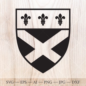 Fitzpatrick Heraldry shield SVG. Knight shield clipart.