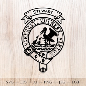 Stewart Wappen Abzeichen SVG, Scottish Clan svg, Familienwappen svg. Wappen svg. Schottischer Gürtel mit Schnalle SVG. Clan Wappen svg