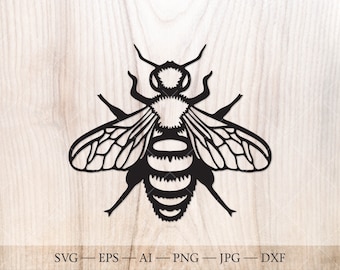 Honey Bee SVG, Honeybee Silhouette Clipart (Digital Download)