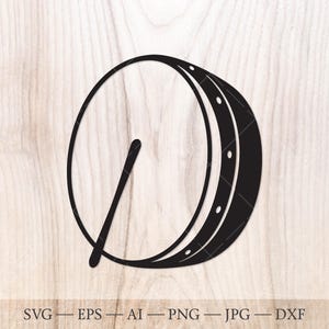 Silueta de bodhran svg, tambor irlandés SVG, svg irlandés, instrumentos musicales svg, música irlandesa Svg, tambor de marco Svg.