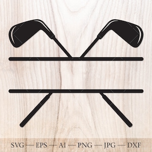 Monogramma golf svg, monogramma diviso mazza da golf svg. Cornice nome golf SVG, file di taglio mazza da golf SVG. Golfista svg, Golfing svg