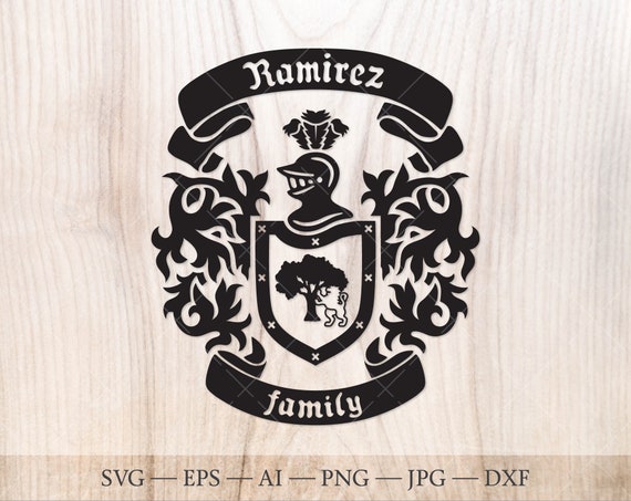 Escudo de la familia Ramírez. Escudo de armas svg. Escudo - Etsy México