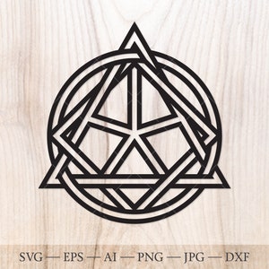 Symbol świętej geometrii SVG, kształty geometryczne SVG, geometryczne koło SVG, symbol geometrycznej sztuki SVG - koło, kwadrat, trójkąt i gwiazdka