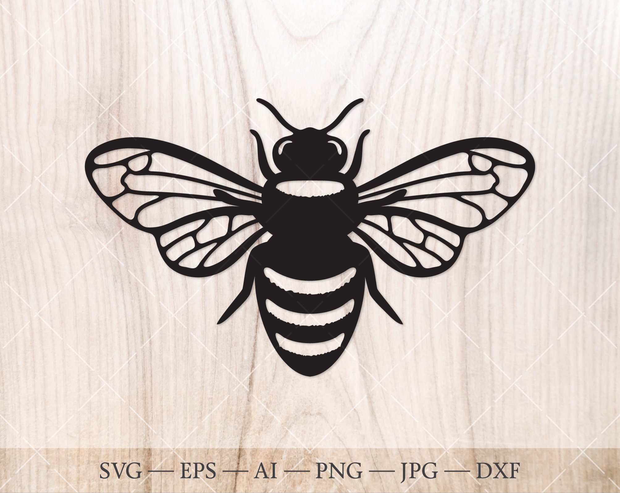 Bee Silhouette Dxf Bee Clip Art Svg Dxf Eps Png For Honey Bee Sunflower 