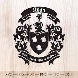 Escudo de armas de la familia Ryan en formato SVG, escudo heráldico (descarga digital)