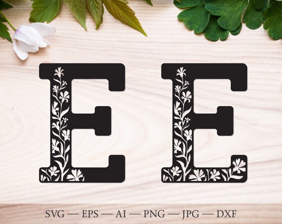 Download Initial Svg E Floral Letter Svg Flower Monogram Svg For Etsy