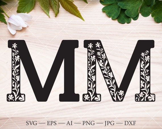 Download Initial Svg M Floral Letter Svg Flower Monogram Svg For Etsy