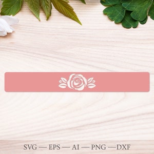 Belly band with rose flower for wedding invitation size A5 SVG. Cricut SVG template. Die cut roses. Papercut, lasercut