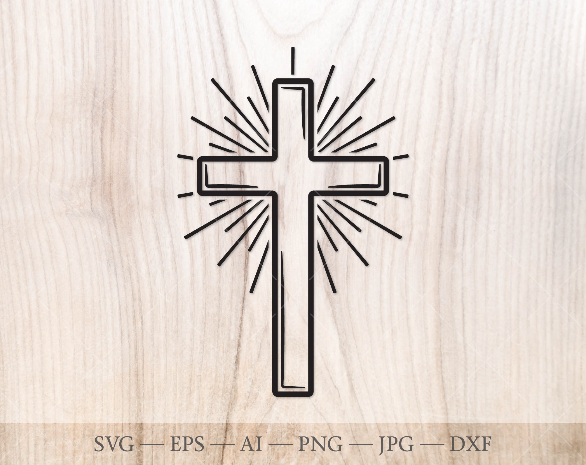 Christian Cross With Sun Rays Silhouette Cricut SVG Cut File. Etsy India