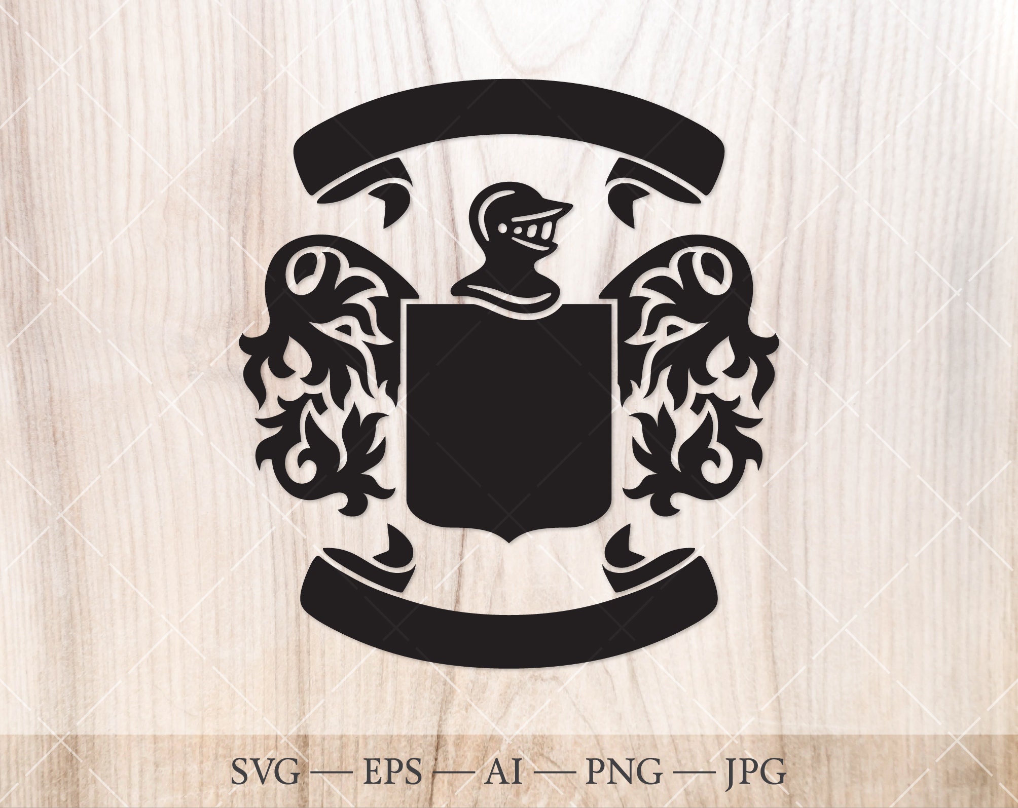 Download Shield With Helmet Svg Coat Of Arms Clipart Family Crest Etsy